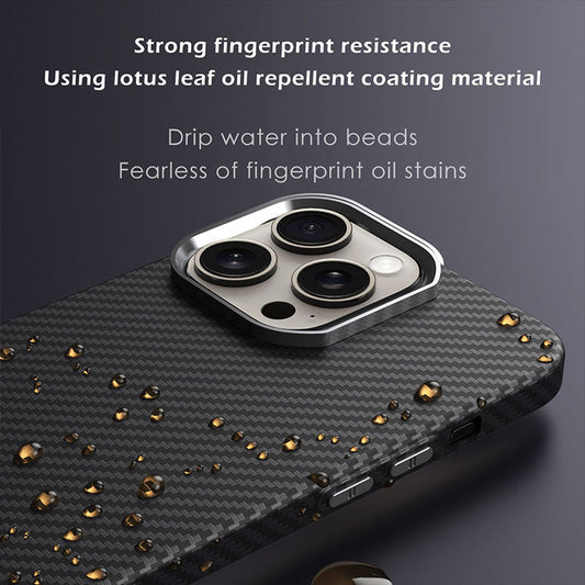 MagSafe ultra thin carbon fiber texture frosted case for iPhone