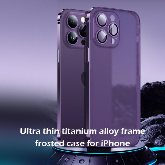 Metal frame frosted back plate case for iPhone